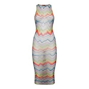 BNWOT Missoni Multicolor Zig Zag Patterned Mesh Coverup Dress IT40